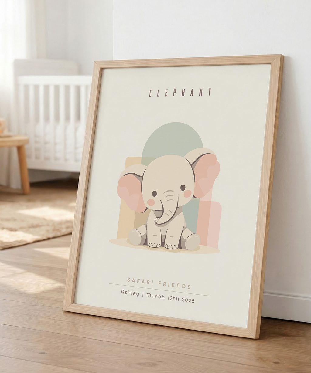 Elephant Nursery Print, Safari Wall Art Decor