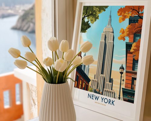 Alternative view of Empire State Building Print - NYC Architecture Art