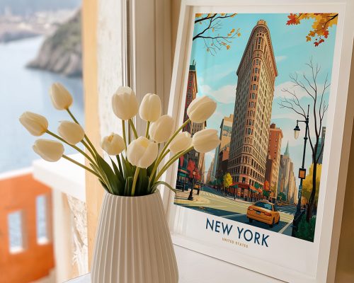 Alternative view of NYC Flatiron Building Travel Poster Wall Art