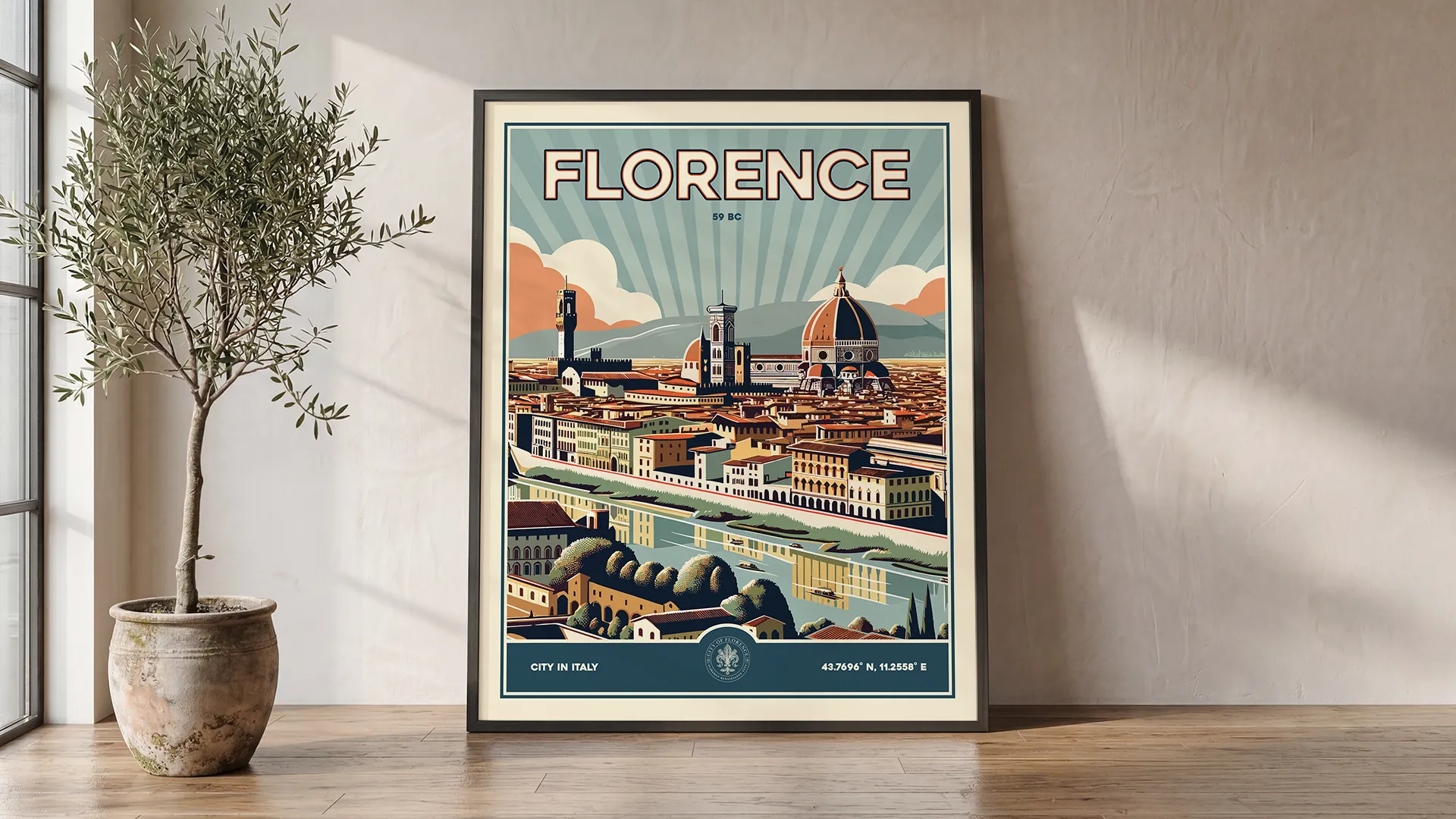 Florence Travel Poster — Vintage Wall Art Print | ArtPrintsVicky