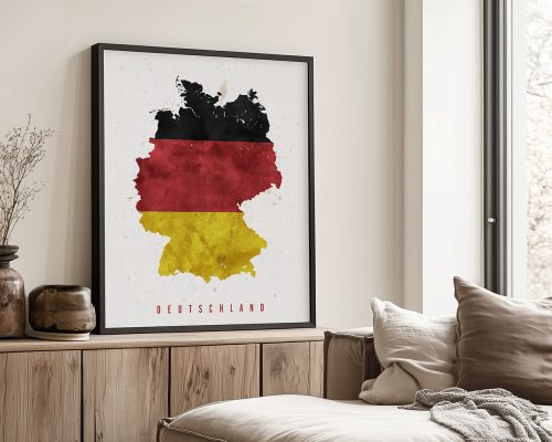 Alternative view of Germany Map Flag Print, Deutschland Poster