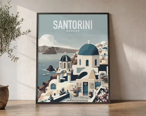 Greek Island Dreams Santorini Travel Print | ArtPrintsVicky