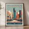 Houston Travel Poster — Vintage Wall Art Print | ArtPrintsVicky