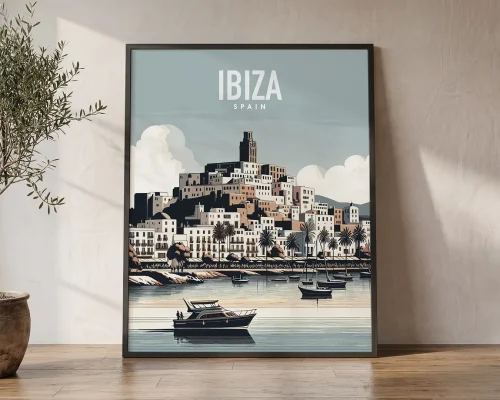 Ibiza Magic Stylized Travel Poster | ArtPrintsVicky