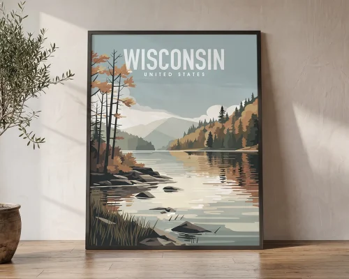 Iconic Wisconsin Natural Landmarks Poster | ArtPrintsVicky