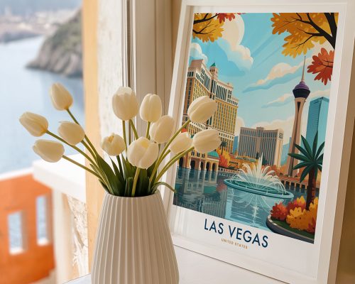 Alternative view of Las Vegas Travel Poster Vintage Wall Art Print