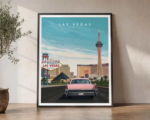 Las Vegas Travel Poster — Vintage Wall Art Print 2 | ArtPrintsVicky