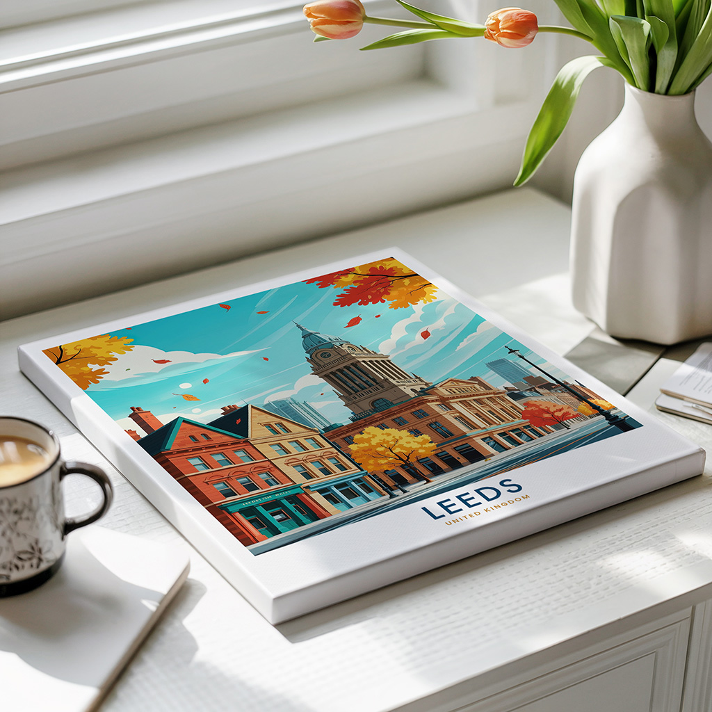 Leeds England Travel Print, Yorkshire Poster - Image 4