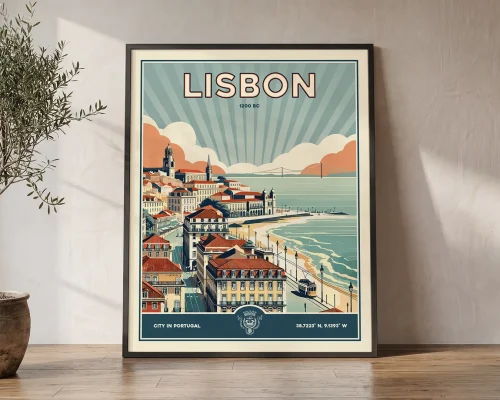 Lisbon Travel Poster — Vintage Wall Art Print | ArtPrintsVicky