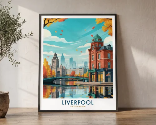 Liverpool Skyline Travel Print – Wall Art Poster | ArtPrintsVicky