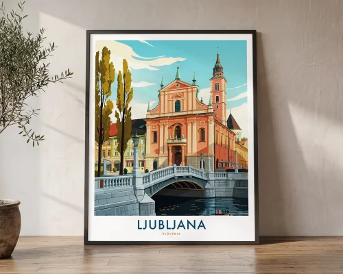 Ljubljana Slovenia Travel Poster – Art Print | ArtPrintsVicky