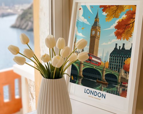 Alternative view of London Big Ben Travel Poster Wall Art Print