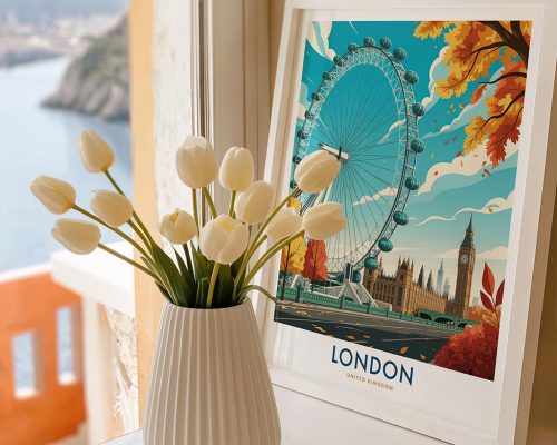 Alternative view of London Eye Travel Poster Wall Art Print