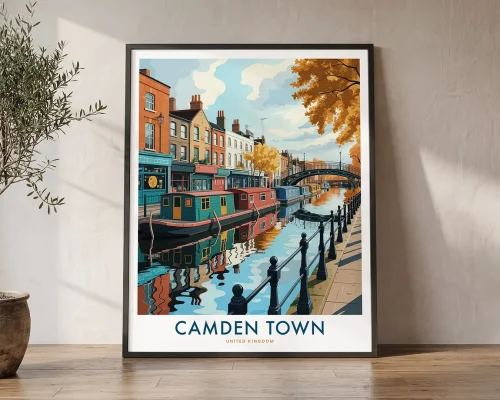 London Camden Town Travel Poster Wall Art Print | ArtPrintsVicky
