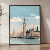 London Classic Cityscape Travel Wall Art Prints | ArtPrintsVicky