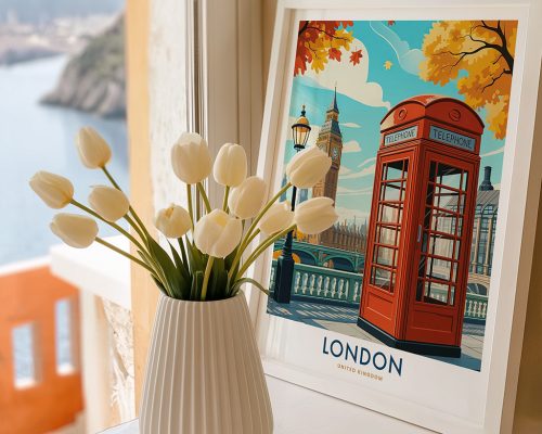 Alternative view of London Travel Poster Wall Art Landmark Print