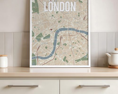 Alternative view of Personalized London Map Print Custom Wall Art