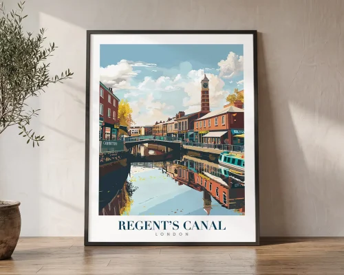 London Regents Canal Travel Poster Wall Art | ArtPrintsVicky
