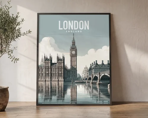 London Skyline Wall Art — Travel Poster Print | ArtPrintsVicky