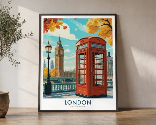 London Travel Poster Wall Art — Landmark Print | ArtPrintsVicky