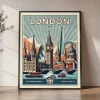 London Travel Poster — Retro Wall Art Print | ArtPrintsVicky