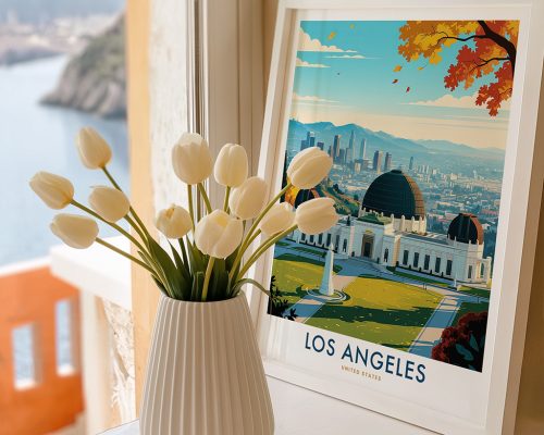 Alternative view of Los Angeles City View Travel Poster