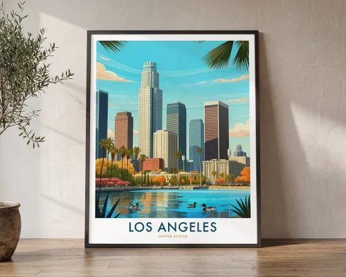 Los Angeles Travel Poster — Vintage Wall Art Print 1 | ArtPrintsVicky