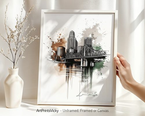 Alternative view of Louisville Drawing Watercolor Wall Art Print