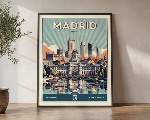 Madrid Travel Poster — Vintage Wall Art Print | ArtPrintsVicky