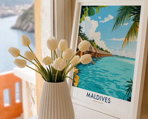 Alternative view of Maldives Travel Poster - Indian Ocean Art Print