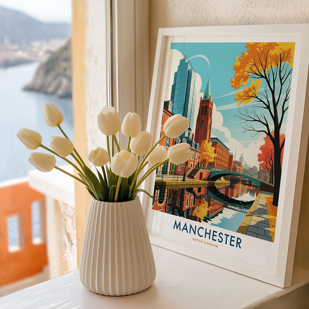 Manchester Travel Poster Vintage UK Wall Art Print - Image 2