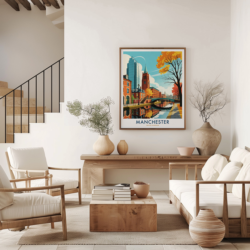 Manchester Travel Poster Vintage UK Wall Art Print - Image 3