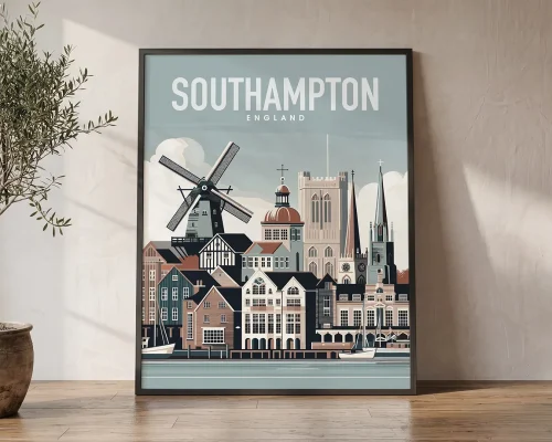 Maritime Marvel Southampton Travel Print | ArtPrintsVicky