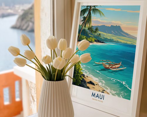Alternative view of Maui Hawaii Travel Poster - Beach Wall Art Print