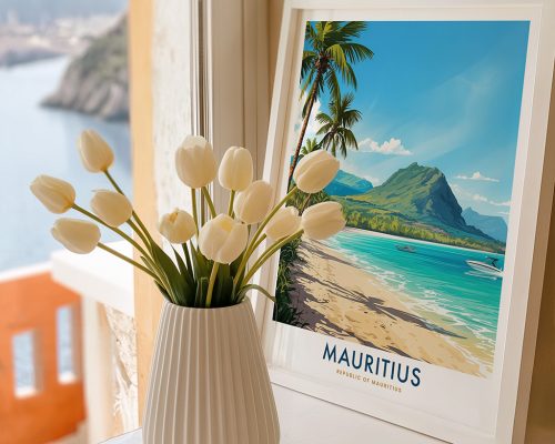Alternative view of Mauritius Travel Poster - Coastal Wall Art Print