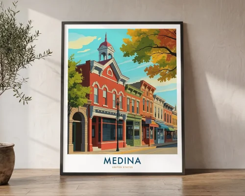 Medina Ohio Travel Poster – Cityscape Print | ArtPrintsVicky