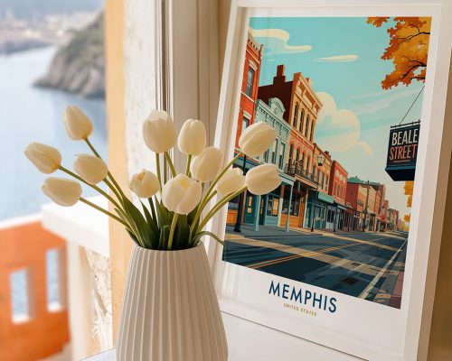 Alternative view of Memphis TN Travel Print - Cityscape Poster