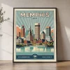 Memphis Print Inspired by Retro Travel Art | ArtPrintsVicky