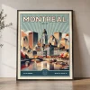 Montreal Poster Inspired by Retro Travel Art | ArtPrintsVicky