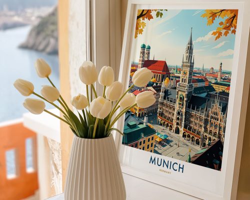 Alternative view of Munich Travel Poster Vintage Germany Wall Art Print