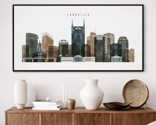 Alternative view of Nashville Skyline Wall Art Panoramic Print