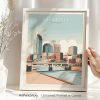 Nashville Tennessee art print of the city skyline