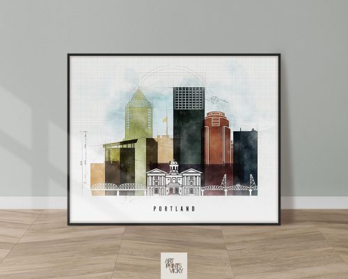 Portland City Print Urban 2 Landscape