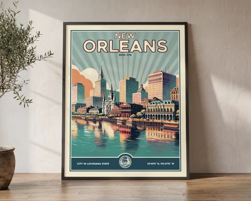 New Orleans Travel Poster — Vintage Wall Art Print | ArtPrintsVicky