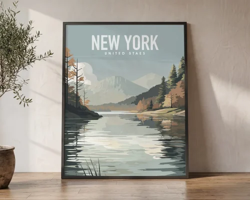 New York Landscape Wall Art Print — Nature Poster | ArtPrintsVicky