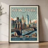 New York Retro Travel Poster Wall Art Print | ArtPrintsVicky