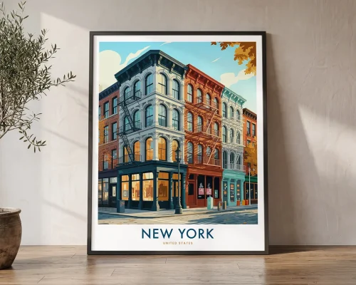 New York Soho Travel Poster — Manhattan Wall Art | ArtPrintsVicky