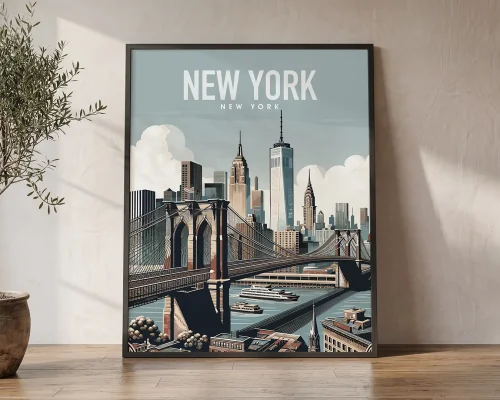 New York Travel Poster Wall Art Print | ArtPrintsVicky