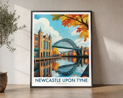 Newcastle Upon Tyne Travel Print | ArtPrintsVicky