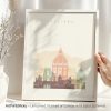 Framed artwork print of Palermo featuring architectural elements in soft colors.